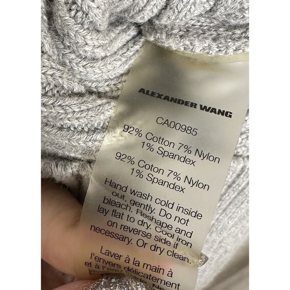 Alexander Wang Sleeveless Ribbed Sweater Midi Dress Front Zip Womens Gray Size S - Picture 5 of 6